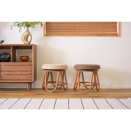 東谷モリー 回転スツール (ブラウン) (φ39.5×約H35.5)【送料無料(北海道・沖縄送料別)】 [3]