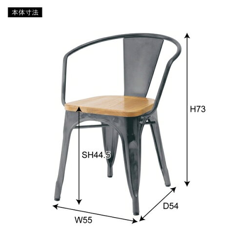 東谷アームチェア (ブラック) (W55×D54×H73×SH44.5)【送料無料(北海道・沖縄送料別)】