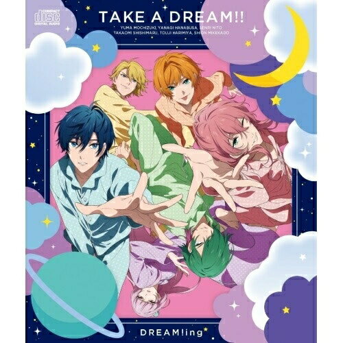 TAKE A DREAM!!DREAM!ingドリーミング どりーみんぐ　発売日 : 2018年9月26日　種別 : CD　JAN : 4547366371307　商品番号 : SRCL-9937【商品紹介】ゆめ見る男子のキズナ育成ゲーム『DREAM!ing』内で使用される楽曲をフルサイズでCD化。キャストには島崎信長、古川慎、花江夏樹、内田雄馬、豊永利行、蒼井翔太、他豪華声優陣が参加。CDでしか聴けないスペシャルドラマも収録と、ゲームファン、声優ファンにとっても魅力ある1枚。【収録内容】CD:11.TAKE A DREAM!!2.ゆめの世界へようこそ3.スペシャルドラマ「ハート争奪!三本勝負」4.TAKE A DREAM!!(inst.)5.ゆめの世界へようこそ(inst.)