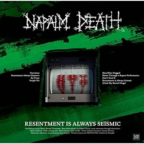 RESENTMENT IS ALWAYS SEISMIC - a final throw of throes (解説歌詞対訳付)NAPALM DEATHナパームデス なぱーむです　発売日 : 2022年2月25日　種別 : CD　JAN : 4582352382363　商品番号 : QATE-10136【商品紹介】エクスとリーム・ミュージック界の帝王ナパーム・デスのミニ・アルバムをリリース。英国産インダストリアル/オルタネイティブ・ロック・バンドSLAB!と、米国産ハードコア/パンク・バンドBAD BRAINSのカヴァー曲を収録した激烈濃厚ミニ・アルバム。【収録内容】CD:11.Narcissus2.Resentment Always Simmers3.By Proxy4.People Pie5.Man Bites Dogged6.Slaver Through a Repeat Performance7.Don't Need It8.Resentment is Always Seismic(Dark Sky Burial Dirge)