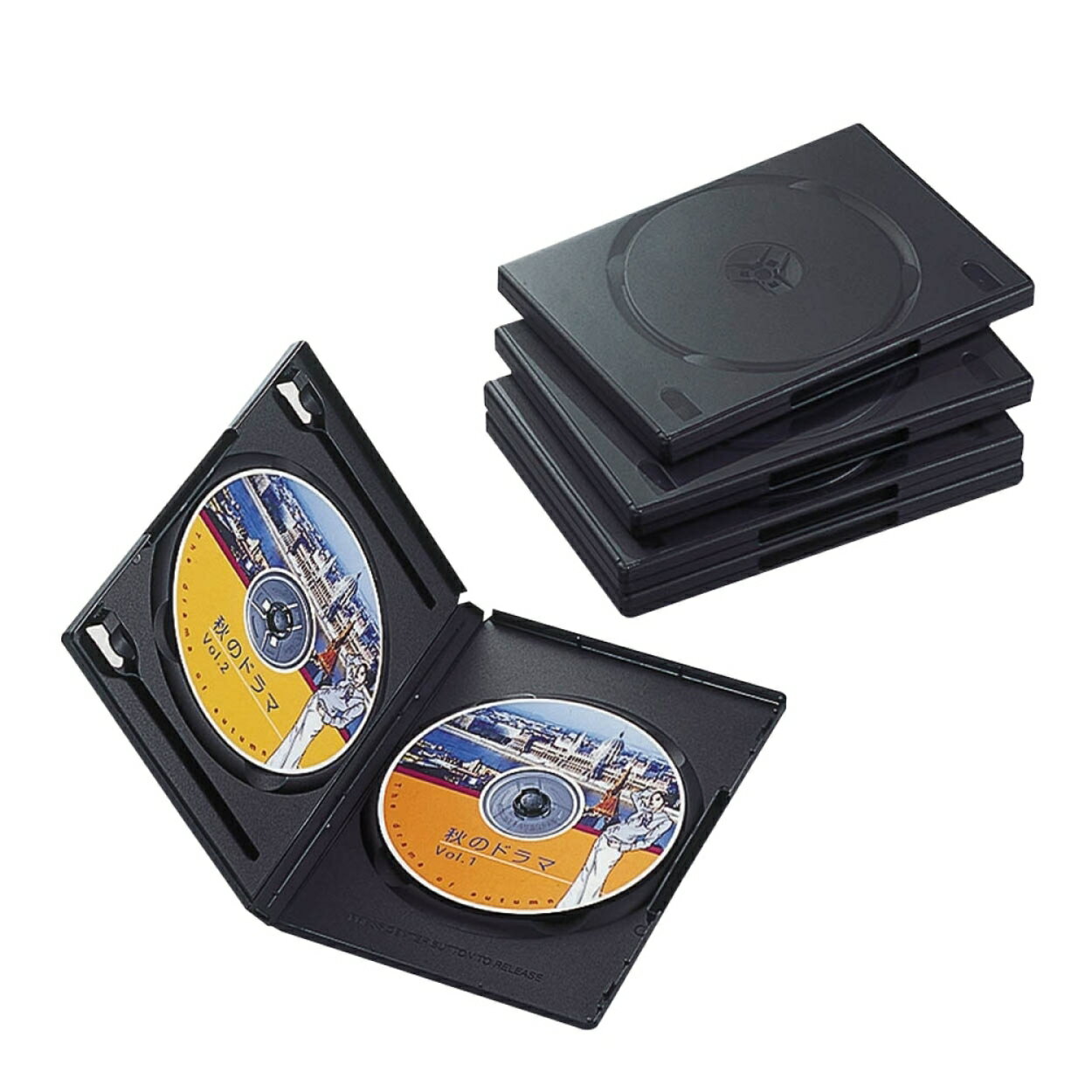 DVDトールケース 両面収納(5枚パック・ブラック)エレコム株式会社