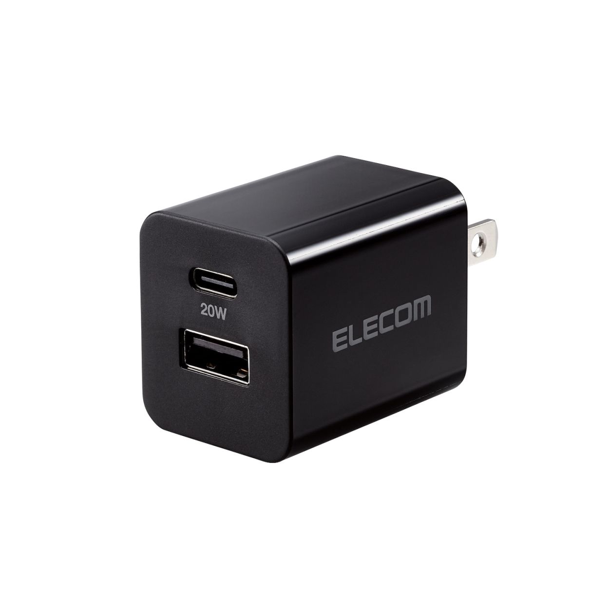 AC充電器/USB充電器/USB Power Delivery準拠/20W/USB-C1ポート/USB-A1ポート/スイングプラグ/ブラックエレコム株式会社