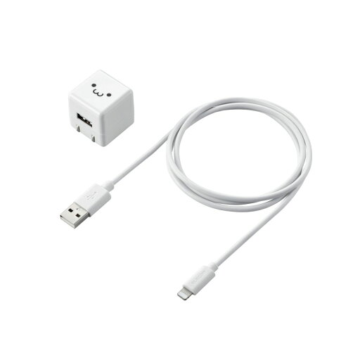 LightningAC充電器/1.0A出力/ケーブル同梱/1.0m/ホワイトフェイスエレコム株式会社 LightningAC充電器/1.0A出力/ケーブル同梱/1.0m/ホワイトフェイスエレコム株式会社