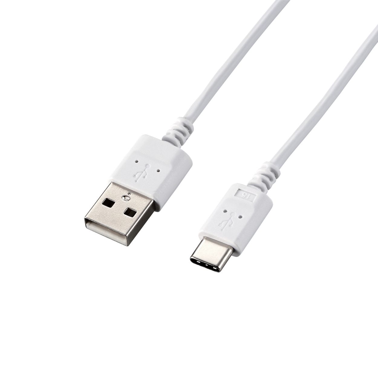 USB Type-Cケーブル/スマホ用/USB(A-C)/極細/1.0m/ホワイトエレコム株式会社