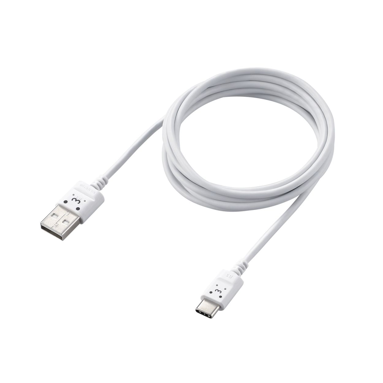 サプライズWEBのUSB Type-Cケーブル/スマホ用/USB(A-C)/極細/1.5m/ホワイトフェイスエレコム株式会社｜アングル2