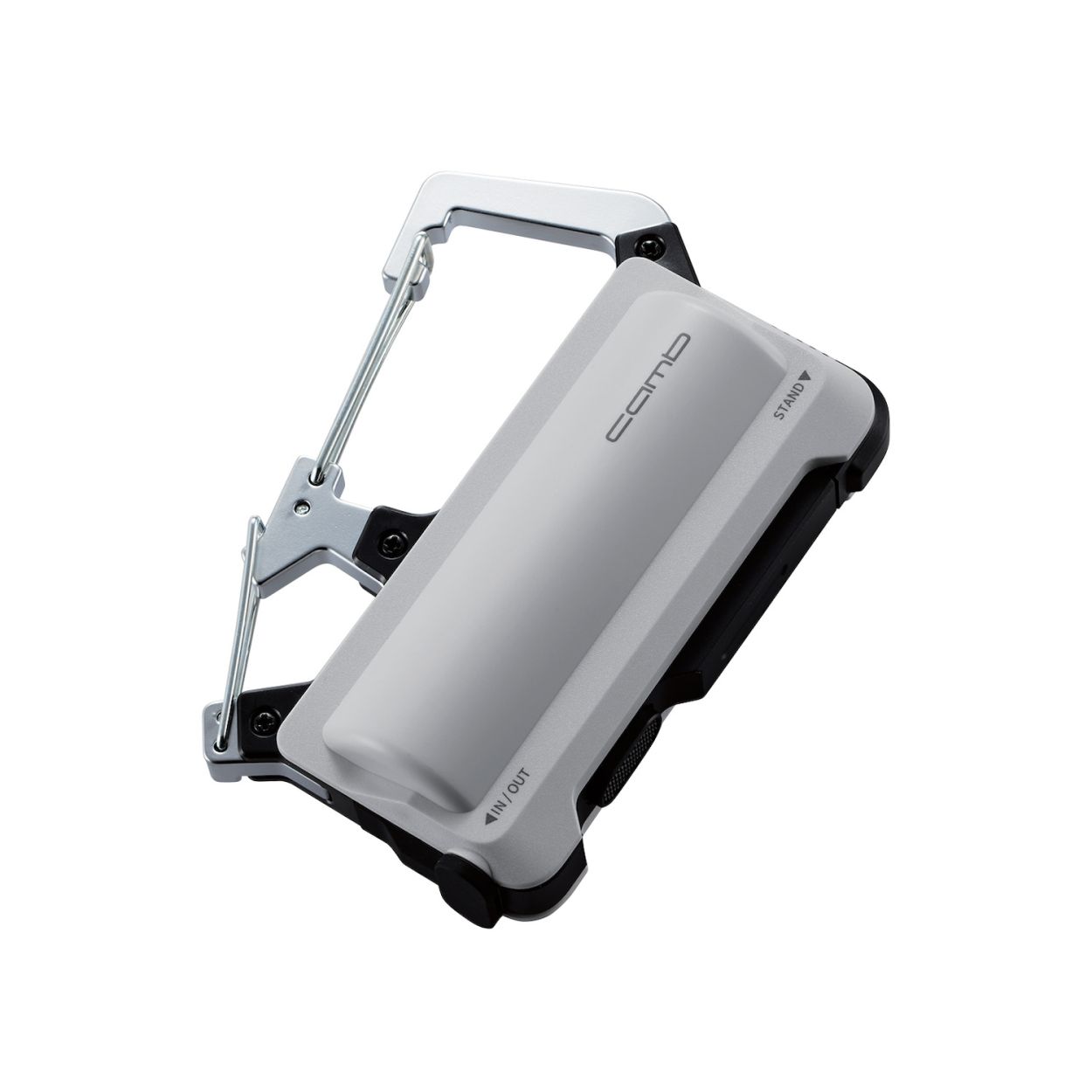 モバイルバッテリー/カラビナ一体型/リチウムイオン電池/15W/USB-C入出力1ポート/5000mAh/防水・防塵・耐衝撃/IP44/ライトグレーエレコム株式会社