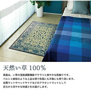 【新生活】い草玄関マット(裏貼り) コンチェルト (55cm × 85cm) (ブルー)【取寄商品】【北海道・沖縄送料別】 [3]
