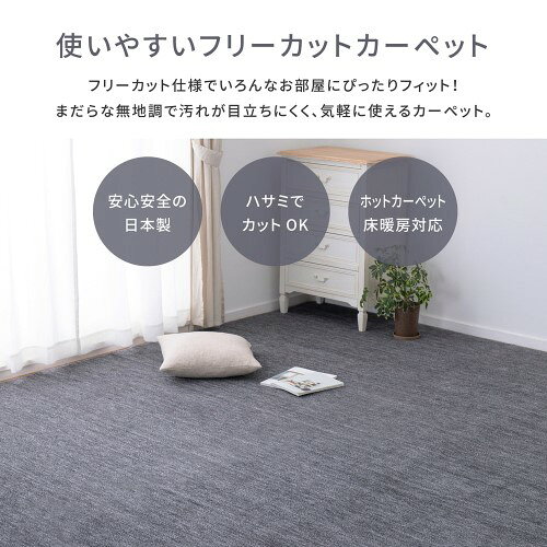 【新生活】ペットにやさしい平織カーペット ラウム 江戸間10帖 (352cm × 440cm) (ブラック)【取寄商品】【北海道・沖縄送料別】 [3]