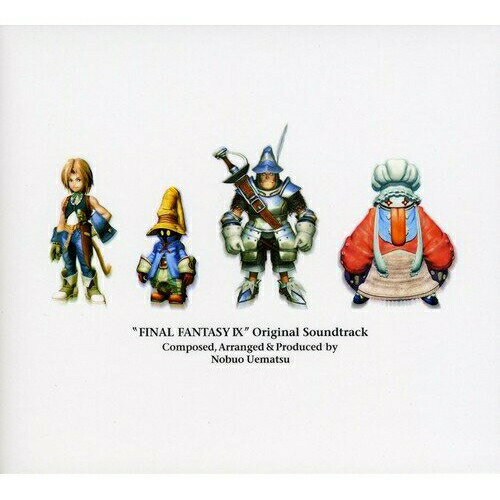 FINAL FANTASY IX ORIGINAL SOUNDTRACKゲーム・ミュージック　発売日 : 2004年5月10日　種別 : CD　JAN : 4988601460033　商品番号 : SQEX-10009【商品紹介】PS2版RPG「FINAL FANTASY IX」の音源を完全収録した4枚組オリジナル・サウンドトラック。【収録内容】CD:11.いつか帰るところ2.嵐に消された記憶3.作戦会議4.アレクサンドリアの空5.ビビのテーマ6.この刃に懸けて7.vamo alla flamenco8.決行〜姫をさがして〜9.月なきみそらの道化師たち10.スタイナーのテーマ11.プリマビスタ楽団12.奪われた瞳13.今宵14.あなたのぬくもり15.あやまちの愛16.深淵の女王17.ざわめく森18.バトル119.ファンファーレ20.あの日の記憶21.バトル222.ゲームオーバー23.走れ!24.おやすみ25.あの丘を越えて26.氷の洞窟27.辺境の村 ダリ28.黄昏の彼方に29.盲進スタイナー30.限りある時間31.ジタンのテーマ32.黒のワルツCD:21.シドのテーマ2.一難去って・・・3.リンドブルム4.記憶の歌5.ハンタ-チャンス6.ク族の沼7.クイナのテーマ8.アロハ・de・チョコボ9.ウクレ・le・チョコボ10.フライヤのテーマ11.国境の南ゲート12.フェアリーバトル13.プルメシア王国14.忘れられぬ面影15.クジャのテーマ16.迷いの剣17.眠らない街 トレノ18.タンタラスのテーマ19.背徳の旋律20.ガーネットのテーマ21.古根の道 ガルガン・ルー22.クレイラの幹23.クレイラの街24.永遠の豊穣 Eternal Harvest25.空を愁いて26.抽出CD:31.襲撃2.ローズ・オブ・メイ3.フォッシル・ルー4.山吹く里 コンデヤ・パタ5.黒魔道士の村6.とどかぬ想い7.神前の儀8.エーコのテーマ他
