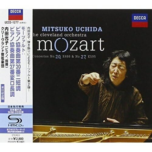 モーツァルト:ピアノ協奏曲第20番ニ短調 ピアノ協奏曲第27番変ロ長調 (SHM-CD)内田光子ウチダミツコ うちだみつこ　発売日 : 2010年11月03日　種別 : CD　JAN : 4988005635372　商品番号 : UCCD-1277【商品紹介】ロンドンを拠点に活動しているピアニスト、内田光子。90年代にジェフリー・テイト指揮イギリス室内管と共にモーツァルトピアノ協奏曲全集を録音し、モーツァルト弾きとしての評価を不動のものとした。彼女にとって第20番は25年ぶり、第27番は23年ぶりとなる待望の再録音。【収録内容】CD:11.ピアノ協奏曲 第20番 ニ短調 K.466 第1楽章:Allegro2.ピアノ協奏曲 第20番 ニ短調 K.466 第2楽章:Romance3.ピアノ協奏曲 第20番 ニ短調 K.466 第3楽章:Allegro assai4.ピアノ協奏曲 第27番 変ロ長調 K.595 第1楽章:Allegro5.ピアノ協奏曲 第27番 変ロ長調 K.595 第2楽章:Romance6.ピアノ協奏曲 第27番 変ロ長調 K.595 第3楽章:Allegro