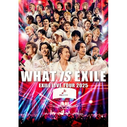 EXILE LIVE TOUR 2025 ”WHAT IS EXILE” (初回生産限定盤)EXILEエグザイル えぐざいる　発売日 : 2025年10月08日　種別 : DVD　JAN : 4988064672851　商品番号 : RZBD-67285【収録内容】DVD:11.EXILE PRIDE 〜こんな世界を愛するため〜2.BE THE ONE3.real world4.Fly Away5.I Wish For You6.Each Other's Way 〜旅の途中〜7.時の描片 〜トキノカケラ〜8.EXILE TRIBUTE、New Jack Swing、Eastern Boyz'N Eastern Girlz、LET THE MUSIC PLAY、SCREAM9.Carry On10.Kiss you11.O'ver12.STAY13.ふたつの唇14.Angel15.ただ…逢いたくて16.運命のヒト17.PERFORMER'S PRIDE18.ALL NIGHT LONG19.BOW & ARROWS20.WON'T BE LONG21.EXIT22.DIAMOND23.Pure24.Choo Choo TRAIN25.銀河鉄道99926.愛のために 〜for love,for a child〜DVD:21.24karats Special Medley(ENCORE)、24karats -type EX-、24karats TRIBE OF GOLD2.Rising Sun(ENCORE)3.EXILE LIVE TOUR 2025 "WHAT IS EXILE" Documentary