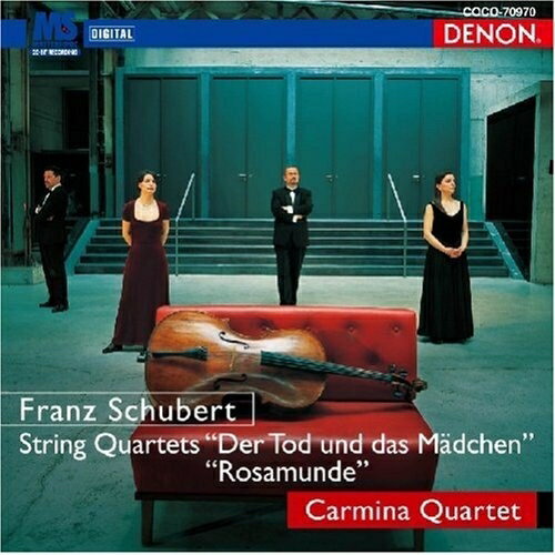 シューベルト:弦楽四重奏曲(死と少女)(ロザムンデ) (廉価盤)カルミナ四重奏団カルミナシジュウソウダン かるみなしじゅうそうだん　発売日 : 2008年12月17日　種別 : CD　JAN : 4988001056201　商品番号 : COCO-70970【商品紹介】デンオン、スプラフォン、オイロディスクの3レーベルから名盤を厳選し、国内・海外で高い評価を得たクラシック作品を発売するCRESTシリーズ。本作は、カルミナ四重奏団による、シューベルト:「弦楽四重奏曲 第14番(死と少女)」他を収録。【収録内容】CD:11.弦楽四重奏曲 第14番 ニ短調 D.810(死と少女) I-Allegro2.弦楽四重奏曲 第14番 ニ短調 D.810(死と少女) II-Andante con moto3.弦楽四重奏曲 第14番 ニ短調 D.810(死と少女) III-Scherzo.Allegro molto4.弦楽四重奏曲 第14番 ニ短調 D.810(死と少女) IV-Presto5.弦楽四重奏曲 第13番 イ短調 D.804 作品29の1(ロザムンデ) I-Allegro ma non troppo6.弦楽四重奏曲 第13番 イ短調 D.804 作品29の1(ロザムンデ) II-Andante7.弦楽四重奏曲 第13番 イ短調 D.804 作品29の1(ロザムンデ) III-Menuetto.Allegretto8.弦楽四重奏曲 第13番 イ短調 D.804 作品29の1(ロザムンデ) IV-Allegro moderato