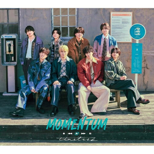 MOMENTUM (CD+Blu-ray) (初回限定盤B)timeleszタイムレス たいむれす　発売日 : 2026年4月29日　種別 : CD　JAN : 4988031856260　商品番号 : OVCT-19017【商品紹介】新体制2作目となるアルバム『MOMENTUM』(読み:モーメンタム)の発売が決定!新たな家族と走り切った1年で得た多くの経験と感情を胸に、”さらに勢いを増して進んでいこう”、”過去、現在、未来、一瞬一瞬を大切にしていこう”というグループの意志をコンセプトにした今作。この作品には、ポップスを軸に様々なジャンルを盛り込んだ、キャッチーでtimeleszらしいJ-POPを収録。