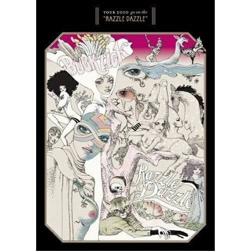 TOUR 2010 go on the ”RAZZLE DAZZLE”(Blu-ray)BUCK-TICKバクチク ばくちく　発売日 : 2022年7月06日　種別 : BD　JAN : 4547366563504　商品番号 : BVXL-113【収録内容】BD:11.RAZZLE DAZZLE FRAGILE(SE)2.RAZZLE DAZZLE3.独壇場Beauty4.PIXY5.羽虫のように6.BOLERO7.ツクヨミ(SE)8.Django!!! -眩惑のジャンゴ-9.アマテラス(SE)10.狂気のデッドヒート11.錯乱Baby12.SANE13.唄14.VICTIMS OF LOVE15.TANGO Swanka16.くちづけ17.月下麗人18.夢幻19.Solaris20.妖月 -ようげつ-21.Goblin22.モンタージュ23.M.A.D24.ICONOCLASM25.Coyote(Bonus Track(2010.12.15 NHK大阪ホール))26.スピード(Bonus Track(2010.12.15 NHK大阪ホール))27.MY FUCKIN' VALENTINE(Bonus Track(2010.12.15 NHK大阪ホール))