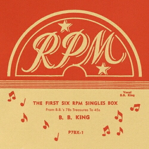 78回転から45回転へ RPM 最初期シングルズ・ボックス (初回生産限定盤)B.B.キングビービーキング びーびーきんぐ　発売日 : 2026年4月08日　種別 : EP　JAN : 4995879608791　商品番号 : P7BX-1【商品紹介】1950年代初頭、メンフィスでブルースマンとしての活動を開始したばかりのB.B.キングが、名門RPM(モダン/ケント)から本格的デビューをはたす。サム・フィリップスのサン・スタジオ録音をふくむ、もともとは78(SP)でしかリリースされていないそのRPMからの最初の6枚を45(7インチ・シングル)化してひとまとめにした、これまでにない斬新なボックス・セット!Tボーン・ウォーカーやロイ・ブラウンからの影響を色濃く漂わせつつも、ブルース新時代の訪れをつげる、”ブルース・ボーイ”として現れた荒々しくタフな若き日のB.B.。ブルースの王様、大巨人B.B.キング、これがその出発点だ!