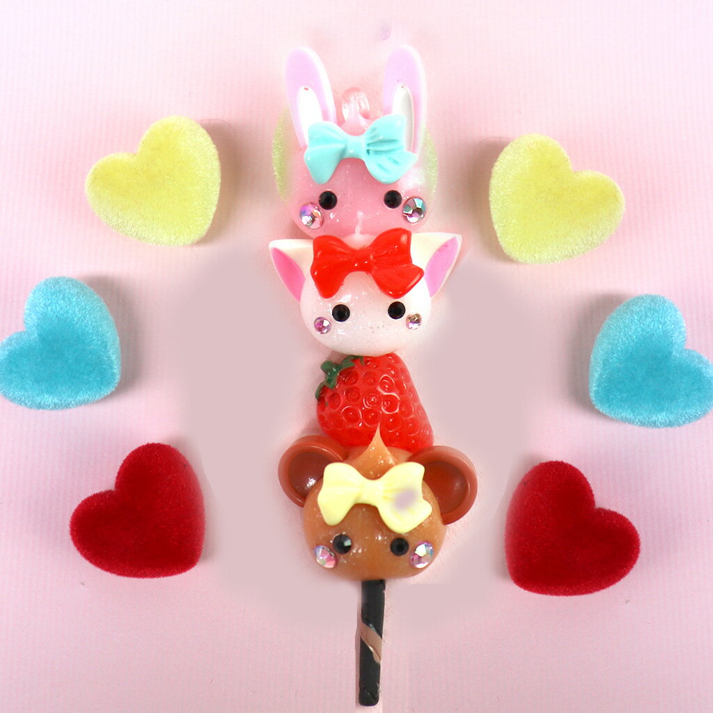 串マシュマロ／アニマルズほっぺちゃん／ストラップ／sunhoseki