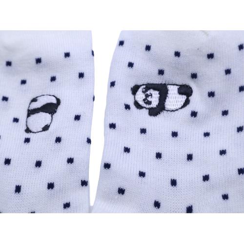 【送料無料】 スニーカーソックス (パンダ刺繍) (ホワイト・ブラック・ピンク) (23-25cm) (3足セット)みっとめるへん社