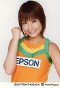 【中古】生写真(ハロプロ)/アイドル/モーニング娘。 モーニング娘。/安倍なつみ/バストアップ・衣装オレンジ緑・背景グレー・「EPSON」・右手グー/公式生写真