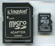 【中古】家電サプライ Kingston microSDカード 2GB(SD変換アダプタ付) [RP-SM04GFJ1K]