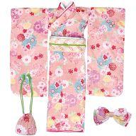 【中古】ドールアクセサリー 50cm 着物set〜春爛漫〜 撫子色
