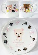 【中古】食器その他(キャラクター) コリラックマ(プレート縁模様/ピンク＆ブラック) マグカップ＆プレート 「ビバ!リラッくじ Part24」 マグカップ＆プレート賞