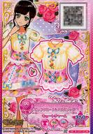 【中古】アイカツDCD/CP/トップス/キュート/5弾S4決定戦 5-21-(1)-★[CP]：ピンクフローラルパフスリーブ