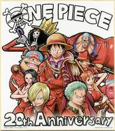 【中古】紙製品(キャラクター) 麦わらの一味 赤ver. スペシャル色紙 「一番くじ ワンピース 20th anniversary」 ラストワン賞