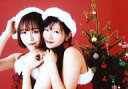 【中古】生写真(AKB48・SKE48)/アイドル/NMB48 谷川愛梨・三田麻央/横型・バストアップ・衣装白赤・サンタ衣装・右手帽子・左手肩・背景赤・クリスマスツリー/「NMB48 2018-2019CALENDAR for GIRLS」封入特典生写真