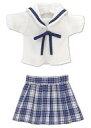 【中古】ドールアクセサリー 1/12 ピコニーモ用 白襟チェックセーラー服set(ブルーチェック)