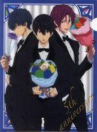 【中古】クリアファイル 桐嶋郁弥＆七瀬遙＆松岡凛 A4クリアファイル 「Free -Dive to the Future-」 アニメディア 2018年7月号付録