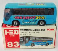 【中古】ミニカー 1/145 スイミングスクールバス(ブルー/赤箱/日本製/TOMY赤字) 「トミカ No.83」
