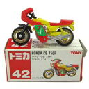 【中古】ミニカー 1/34 ホンダ CB750F(レッド×イエロー/赤箱/中国製/TOMY赤字) 「トミカ No.42」