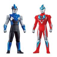 【中古】食玩 トレーディングフィギュア 3.ウルトラマンブル アクア＆ウルトラマンギンガ 「ソフビヒーロー ウルトラマン対決セット ウルトラマンルーブ兄弟の絆編」