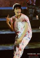 【中古】生写真(ジャニーズ)/アイドル/Travis Japan Travis Japan/仲田拡輝/ライブフォト・膝上・衣装白・赤・青・帽子・口開け・右手人差し指立て・体左向き/「PLAYZONE 1986...2014★ありがとう!〜青山劇場★」ステージフォト第2弾