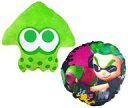 【中古】クッション 抱き枕 本体(キャラクター) イカ(ネオングリーン) リバーシブルクッション 「Splatoon2(スプラトゥーン2)」