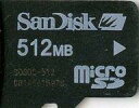 【中古】家電サプライ microSDカード 512MB (箱説無し/型番不明品)