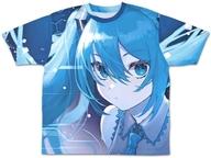 【新品】衣類 初音ミク(しのたろうVer.) 両面フルグラフィックTシャツ ブルー Lサイズ 「VOCALOID」