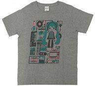 【中古】衣類 [直筆サイン入り/ストラップキーホルダー欠品] 初音ミク オカヒジキTシャツ ヘザーグレー Lサイズ クリエイターズCVTシャツパックシリーズ007