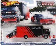 【中古】ミニカー 1/64 SAKURA SPRINTER 積載車両：NISSAN SKYLINE GT-R BNR32 「Hot Wheels チームトランスポート」 GRK55