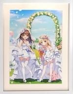 【中古】アニメムック付属品付)ぱん先生描き下ろしキャラファイングラフ(ここあ&てん/ウエディング)A3笑顔ver【中古】afb