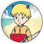 【中古】バッジ・ピンズ 鬼男 「缶バッジ ギャグマンガ日和 05.夏ver. グラフアートデザイン」