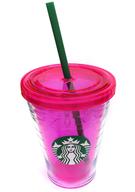 【中古】マグカップ・湯のみ ロゴコールドカップタンブラー ピンク 12oz 355ml 「スターバックスコーヒー」のサムネイル