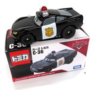 【中古】ミニカー ライトニング マックィーン TOONポリスタイプ(ブラック×ホワイト) 「カーズ トミカ C-36」