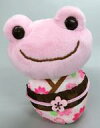 【中古】ぬいぐるみ ピクルス(桜) ひめだるま 手のひらサイズ(マスコットぬいぐるみ) 「pickles the frog-かえるのピクルス-」
