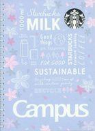 【中古】ノート・メモ帳 SAKURA2022 スターバックスキャンパス リングノートブルー 「スターバックスコーヒー」 SAKURAシリーズ第1弾 Sense of SAKURA Beautyのサムネイル