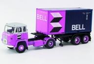 【新品】ミニカー 1/87 スカニア LB 76 コンテナセミトレーラー ”van der Linden/Bell” [HE87MBS026123]