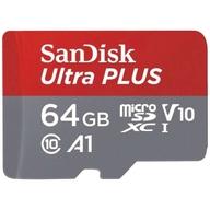 【中古】家電サプライ サンディスク microSDXCカード ULTRA PLUS 64GB SD変換アダプタ付 [SDSQUBC-064G-JB3CD]