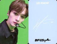 コレクションカード(男性)/｢DICON D’FESTA STRAY KIDS LEE KNOW version(韓国版)｣特典フォトカード Stray Kids/Lee Know(リノ)/裏面水色・印刷サイン入り/「DICON D’FESTA STRAY KIDS LEE KNOW version(韓国版)」特典フォトカード