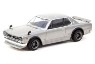 【新品】ミニカー 1/64 Nissan Skyline 2000 GT-R KPGC10(シルバー) [T64G-043-SL]