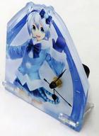 【中古】置き時計 掛け時計 雪ミク(ふわふわコート) アクリル時計 「VOCALOID 初音ミク」